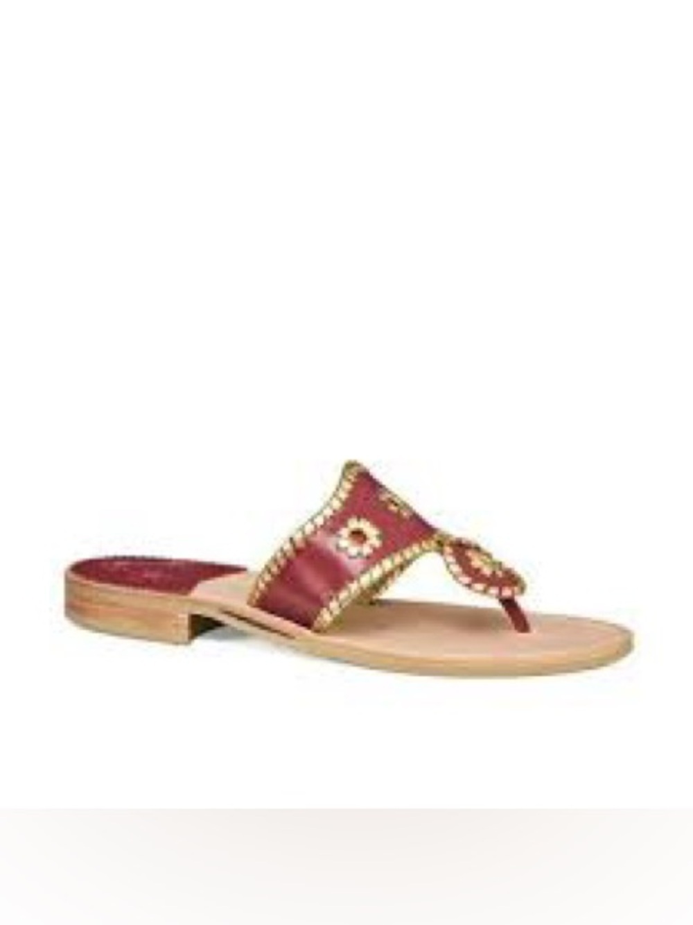 Jack Rogers Florida State Spirit Flat Sandal in Garnet & Gold Sz 8 m